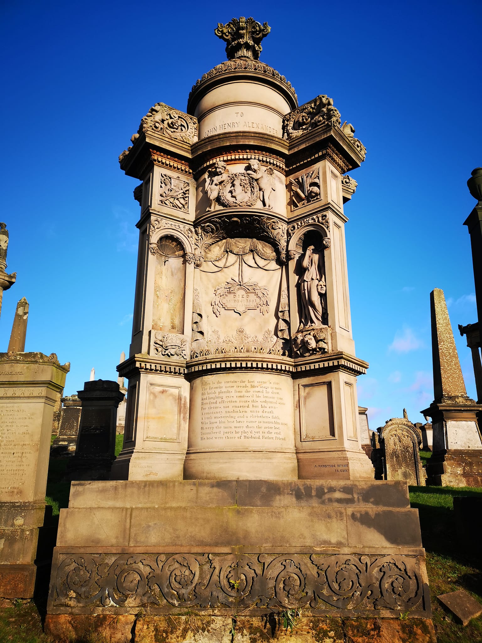 Memorial in the Necropolis in Glasgow