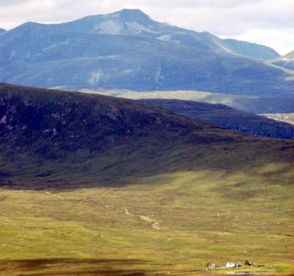 Corrour Railway Station and the Mamores in the Highlands of Scotland