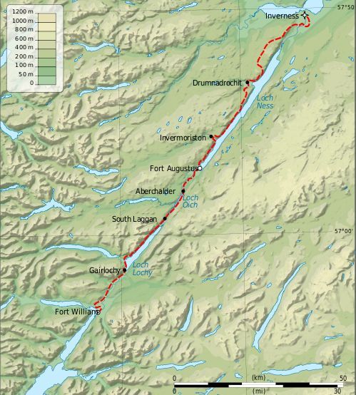 Map of the Great Glen Way