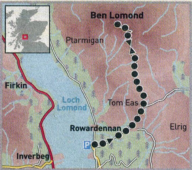 Ben Lomond route map