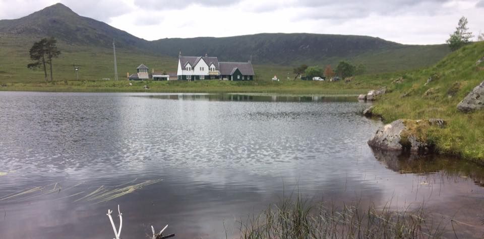 Youth Hostel on Loch Ossian in the Highlands of Scotland