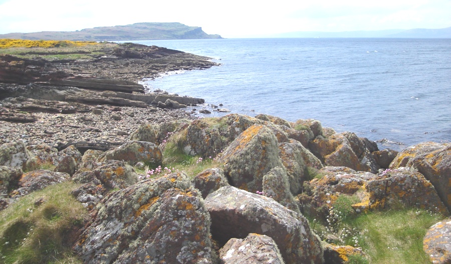Isle of Little Cumbrae from rocky bay on the Isle of Great Cumbrae