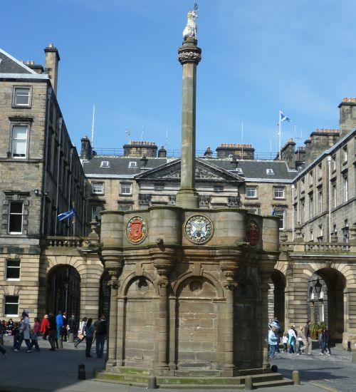 Mercat Cross in the Royal Mile in Edinburgh