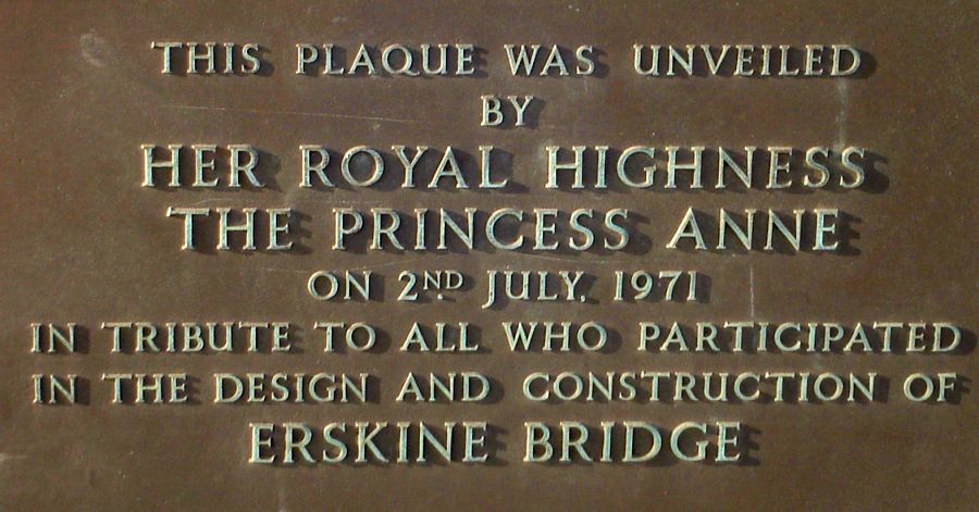 Plaque on the Erskine Bridge