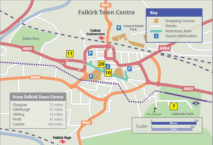 Map of Town Centre of Falkirk