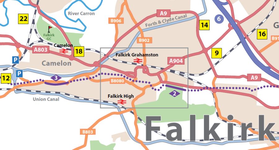 Map of Falkirk and Surroundings