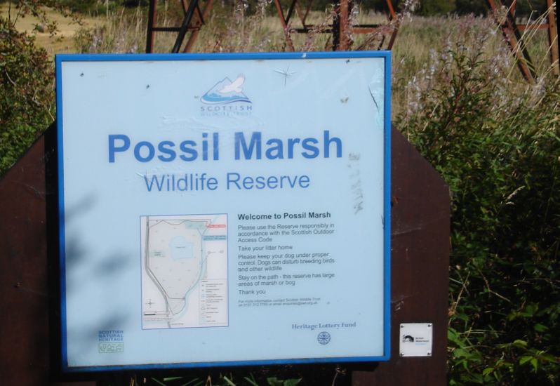 Possil Marsh Wildlife Reserve alongside the Forth and Clyde Canal