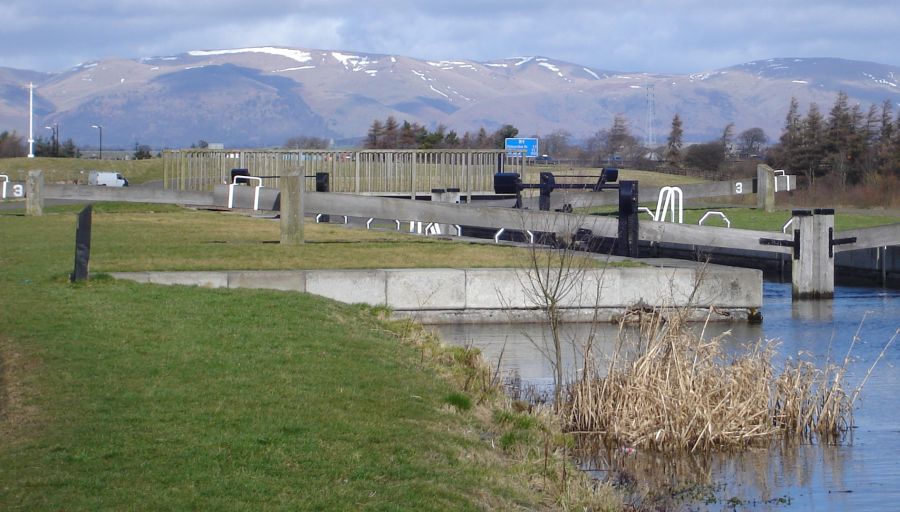 Ochil Hills above Lock 3 on Forth and Clyde Canal