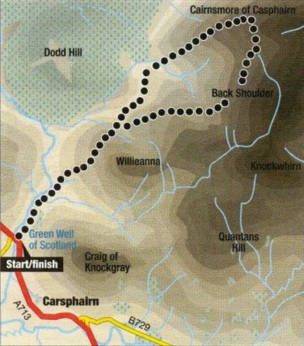 Route Map for Cairnsmore of Carsphairn