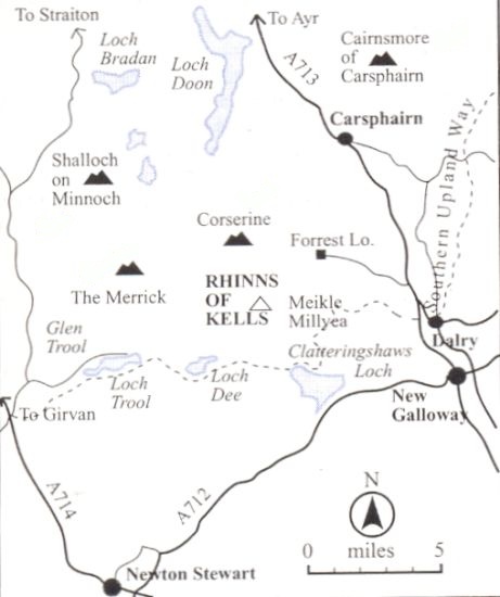 Location Map of the Galloway Corbetts