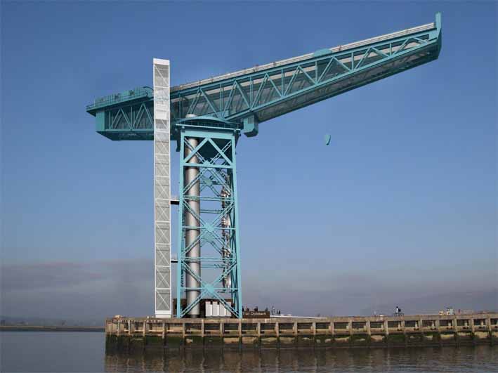 Giant ( Titan ) crane at shipyard on the River Clyde
