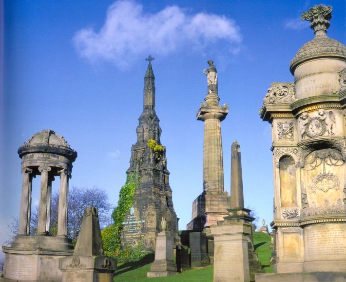 Memorials in the Necropolis in Glasgow