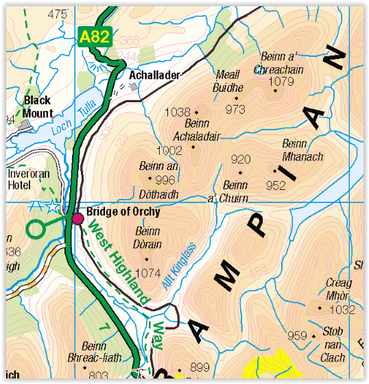 Map of Bridge of Orchy Munros