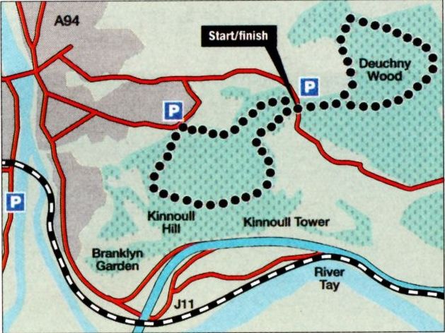 Route  Map for Kinnoull Hill