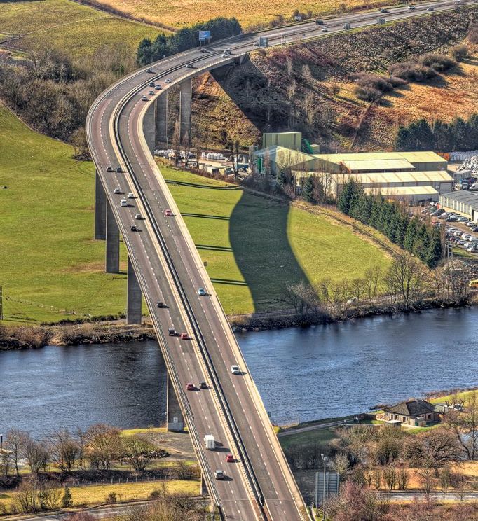 Friarton Bridge over the River Tay from Kinnoull Hill