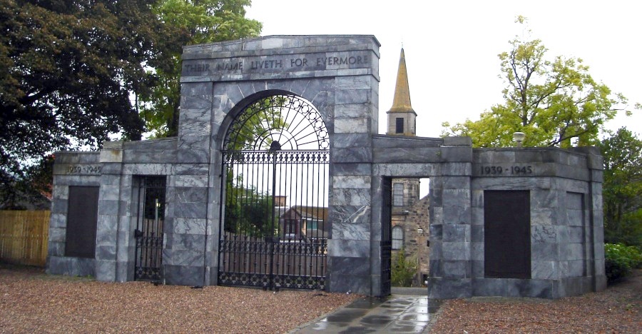 Memorial Entrance Archway to Peel Glen Park in Kirkintilloch