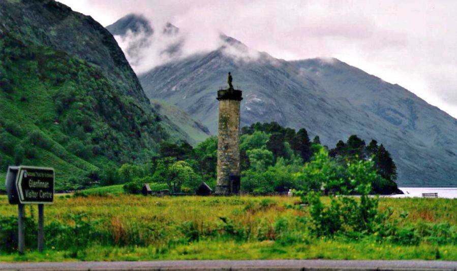 Jacobite Monument in Glenfinnan in Lochaber in Western Scotland