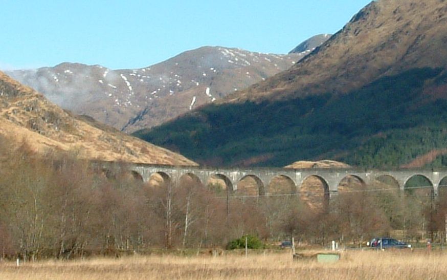 Glenfinnan Viaduct in Lochaber in Western Scotland