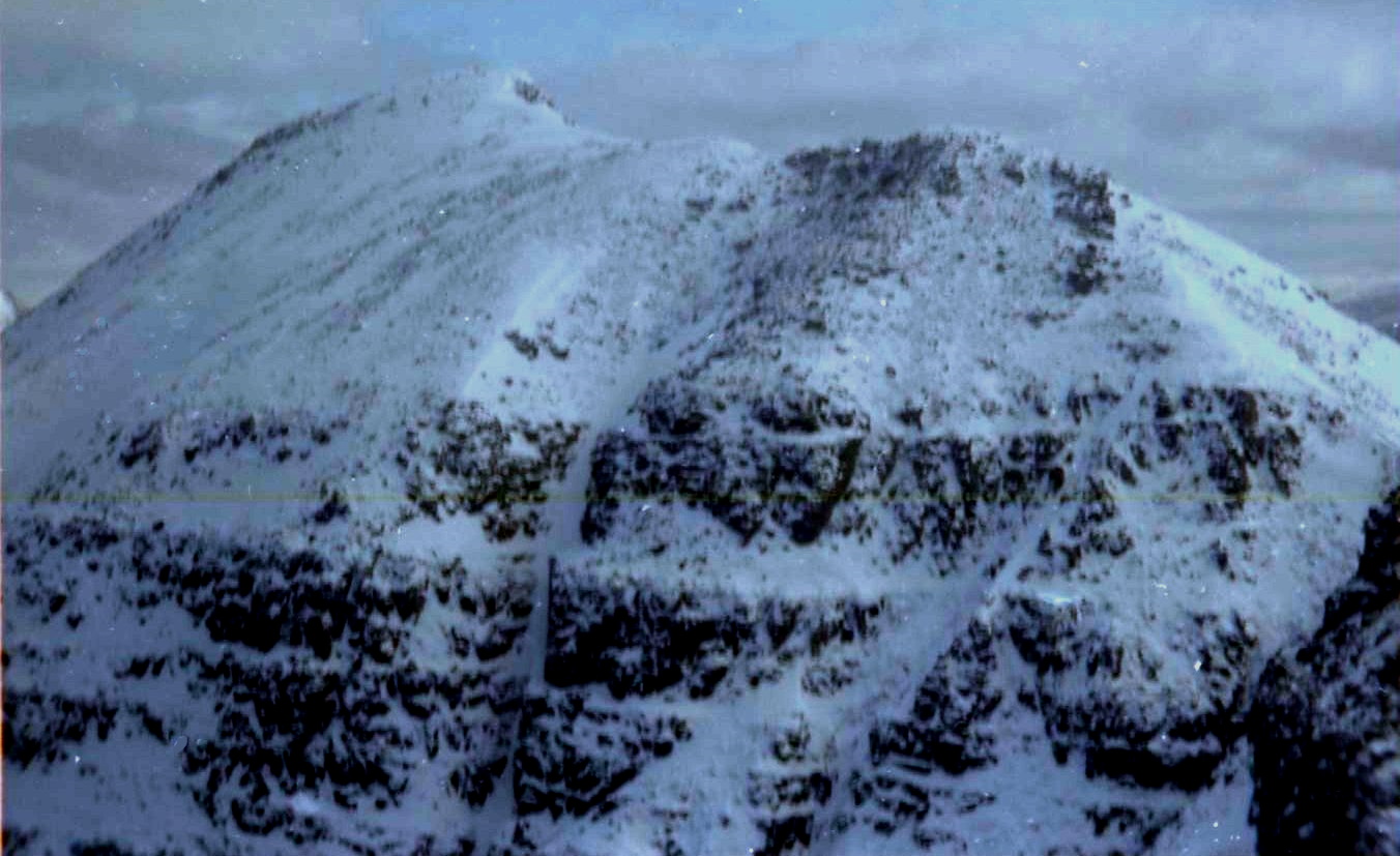 Snow-bound Summit Ridge of Liathach in the Torridon region of the North West Highlands of Scotland