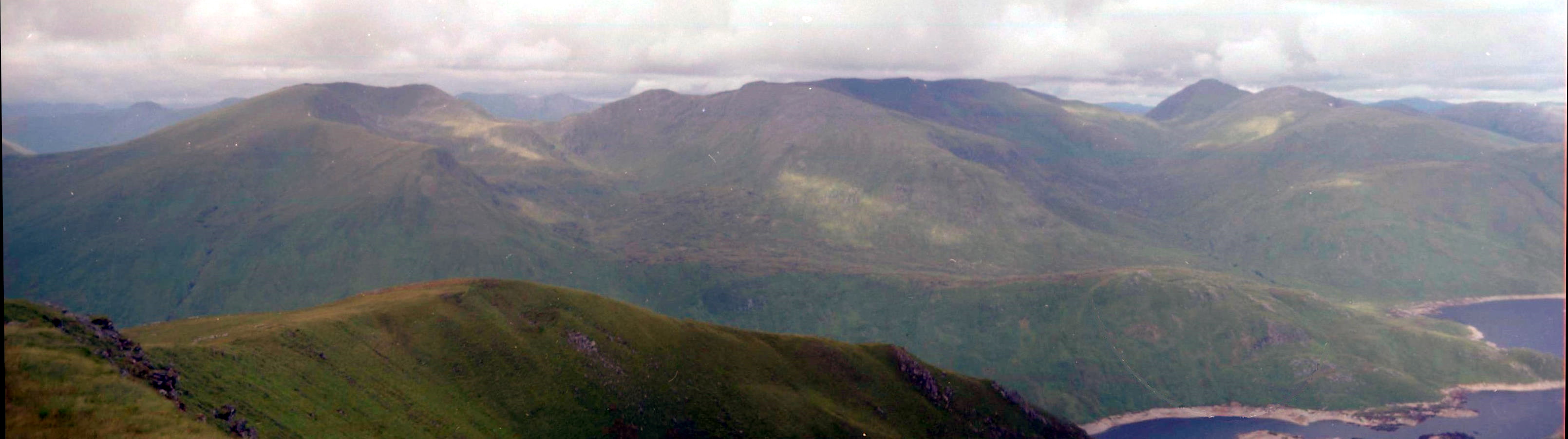 An Socath, An Riabhachan and Sgurr na Laipaich from Beinn Fhionnnlaidh above Loch Mullardoch