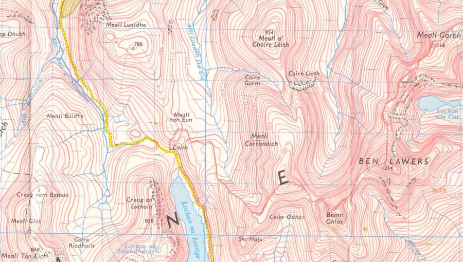 Map of Meall nam Maigheach