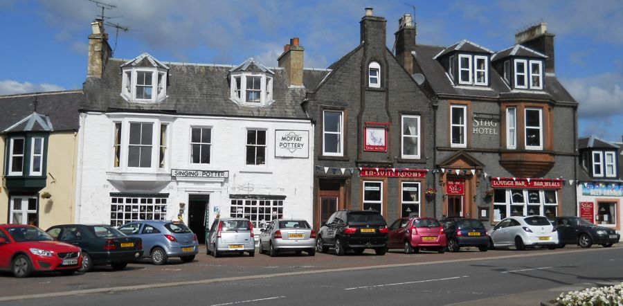 "Singing Potter" Shop and Stag Hotel in Moffat