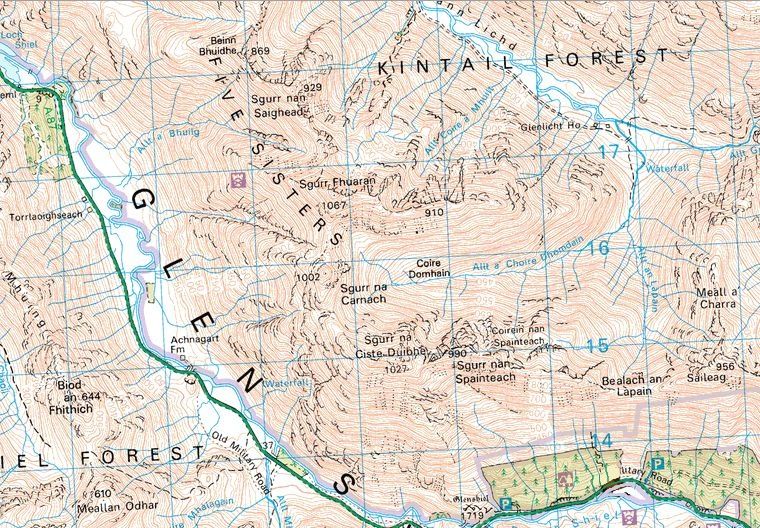 Map of the Five Sisters of Kintail