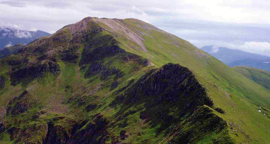 Sgurr a' Bhealaich Dheirg in the Three Brothers of Kintail from Saileag