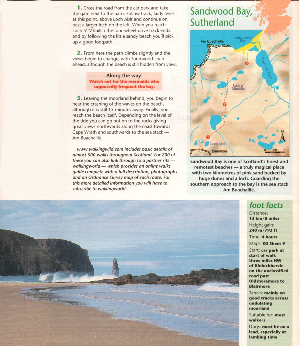 Route Description and Map for Sandwood Bay