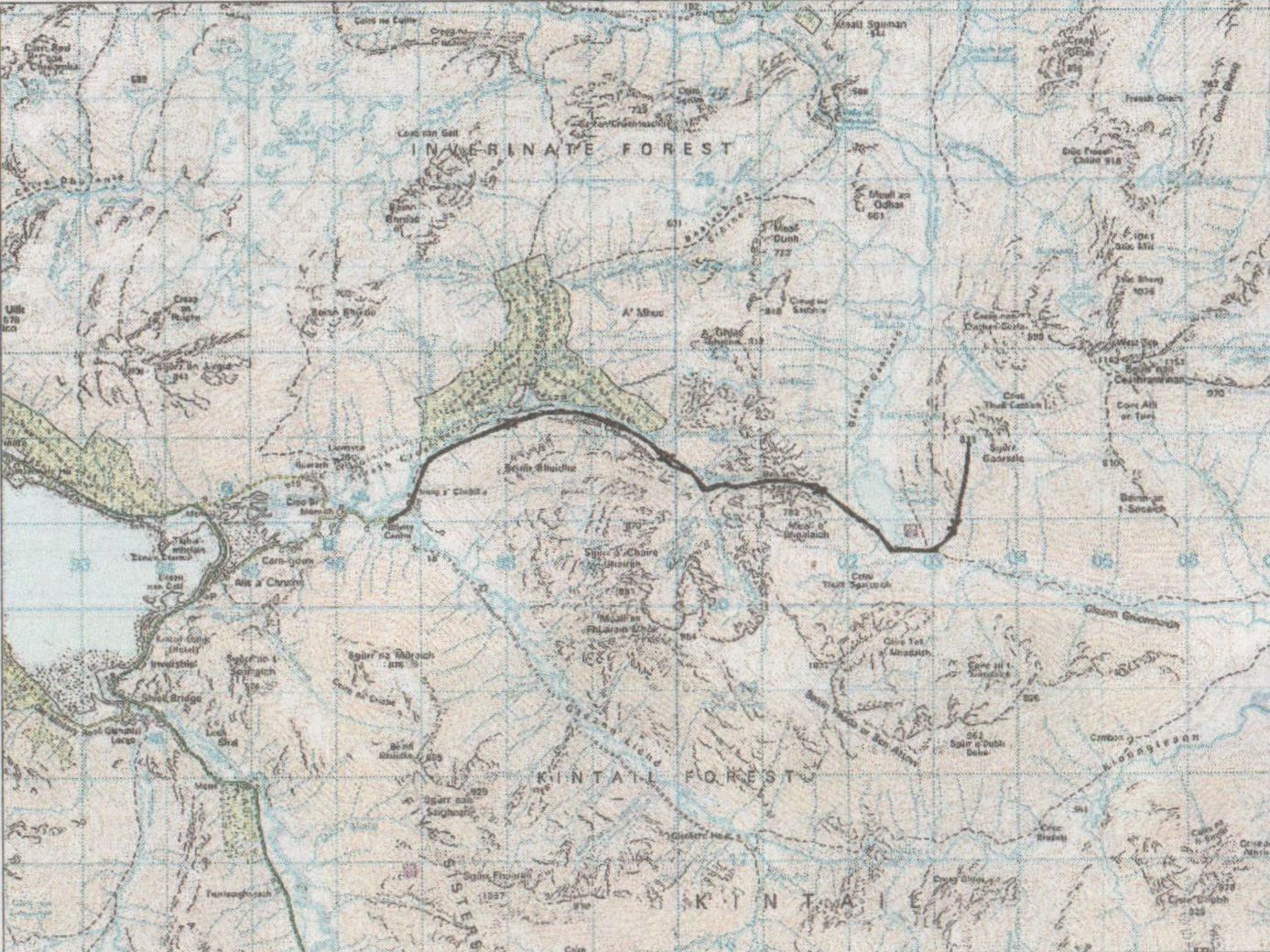 Map for Sgurr Gaorsaic