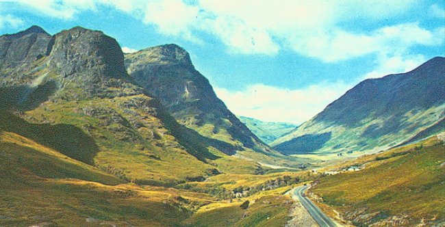 The West Highland Way through Glencoe in Scotland