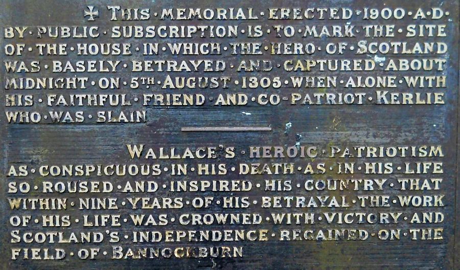 Plaque on the Wallace Monument at Robroyston