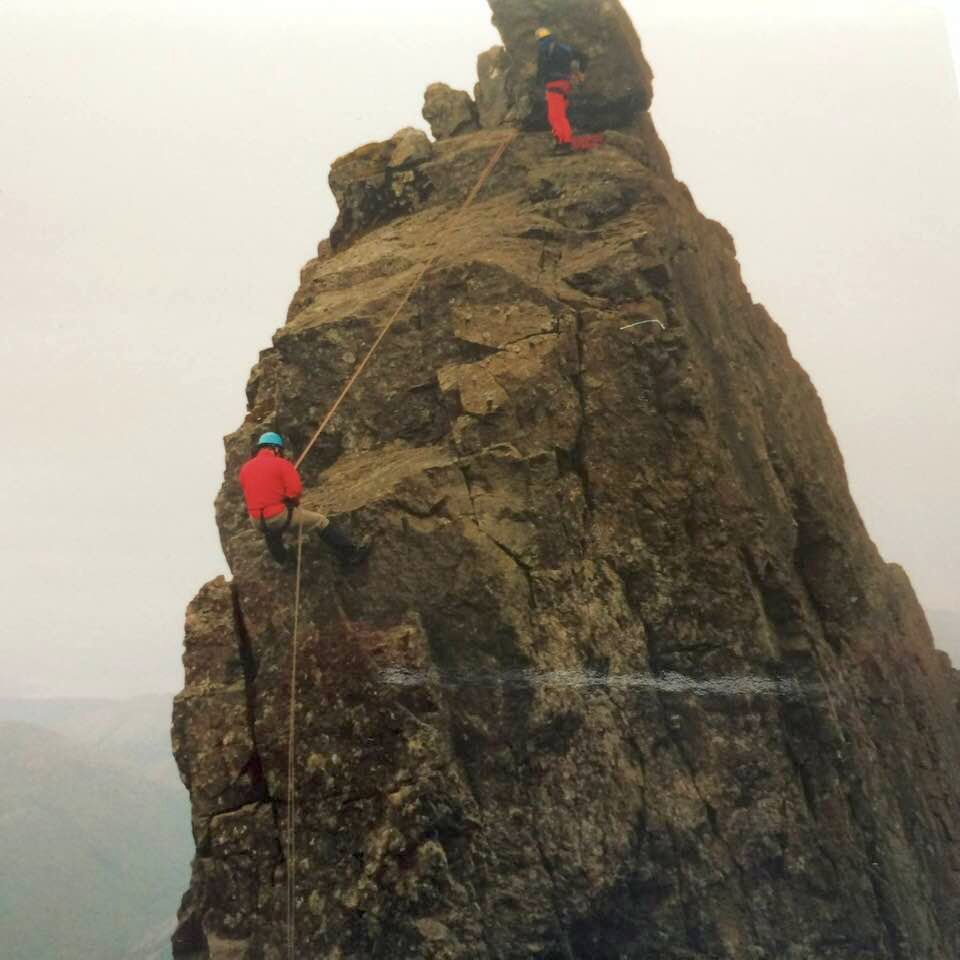 Abseiling off the Inaccessible Pinnacle on Skye Ridge