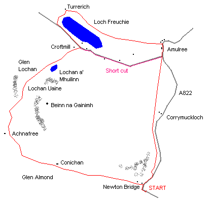 Map of Glen Almond Walk