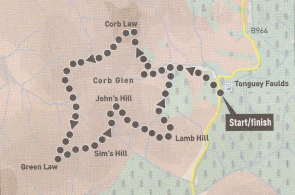 Map of Corb Glen Circuit in the Ochil Hills