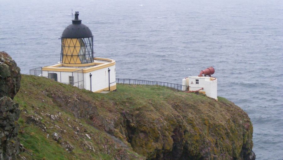 Lighthouse at St. Abbs Head on the coast of Berwickshire