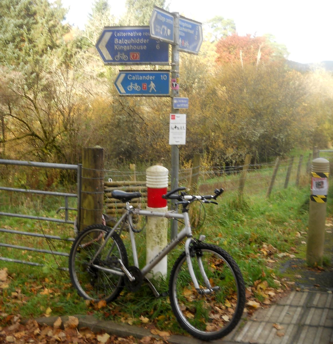 Signpost on return route to Strathyre