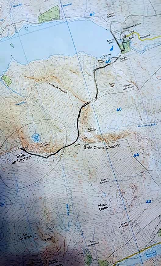 Map and Route for Stuchd an Lochain