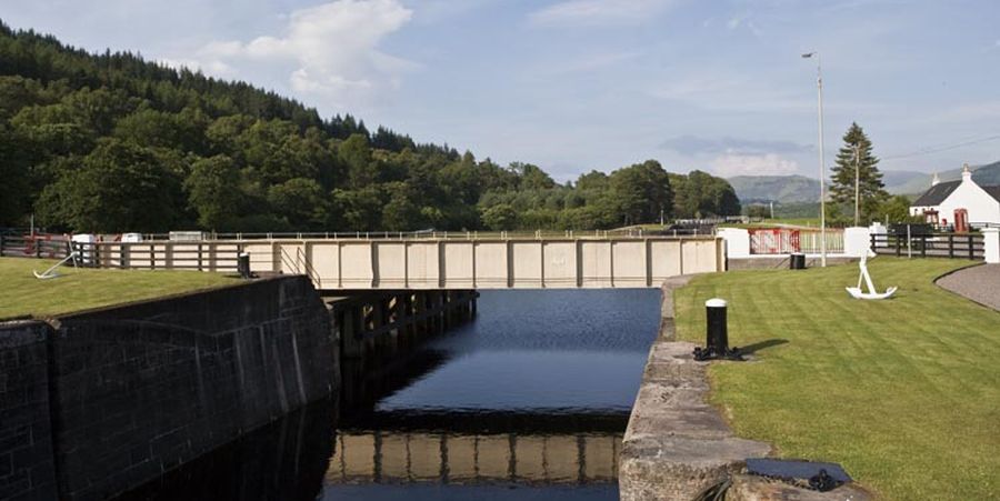 Lock at Gairlochy on Caledonian Canal