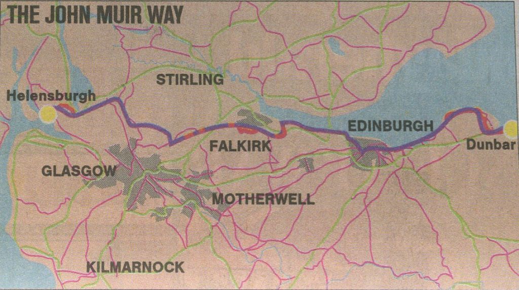 Walking Scotland from End to End - John Muir Way Map