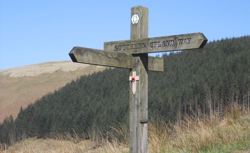 Signpost on the Southern Uplands Way at Cogshead