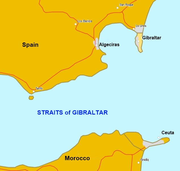 Map of the Straits of Gibraltar