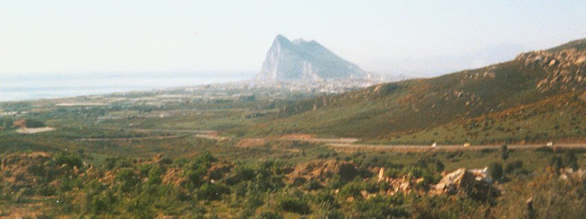 Approach to the Rock of Gibraltar in Southern Spain