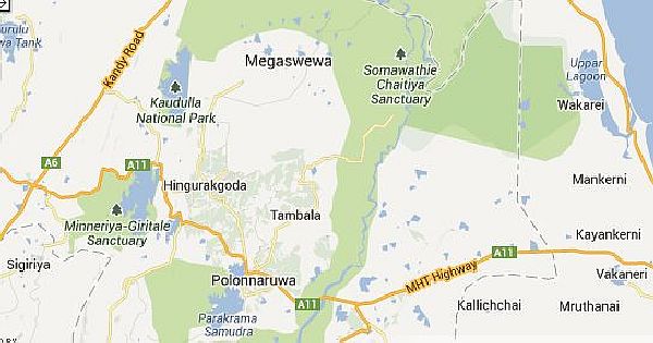 Location map of Somawathi Stupa