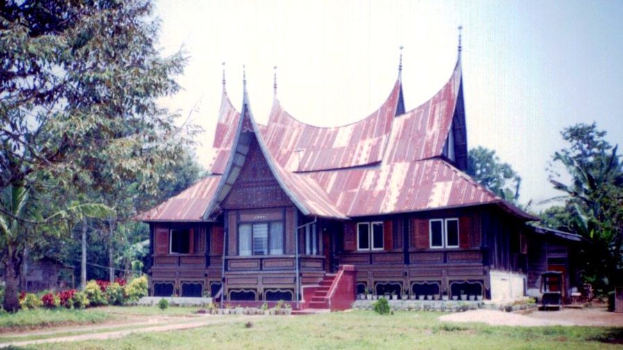 Menangkabau house near Bukittinggi on Sumatra