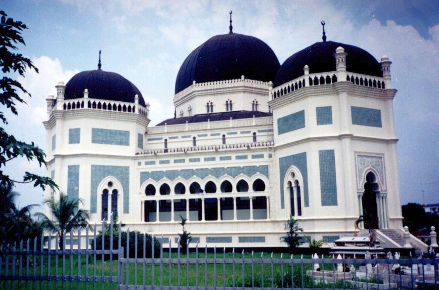 Mesjid Raya, the Great Mosque in Medan in Northern Sumatra