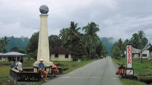 Crossing the Equator in Sumatra