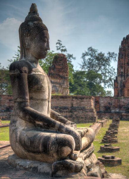 Buddha statue at Ayutthaya in Northern Thailand