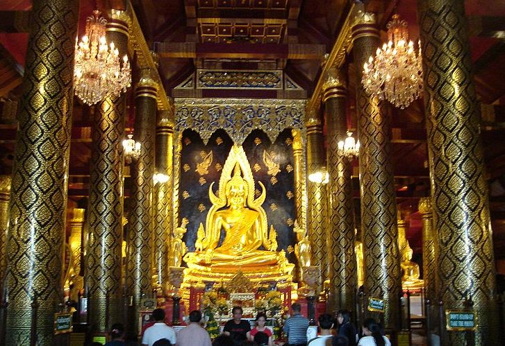 Buddha Image ( the Phra Buddha Chinnarat ) in Wat Phra Si Rattana Mahathat ( Wat Yai )