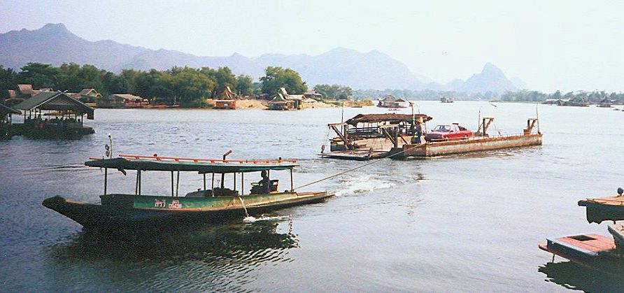 Ferry across the River Kwai at Kanchanaburi